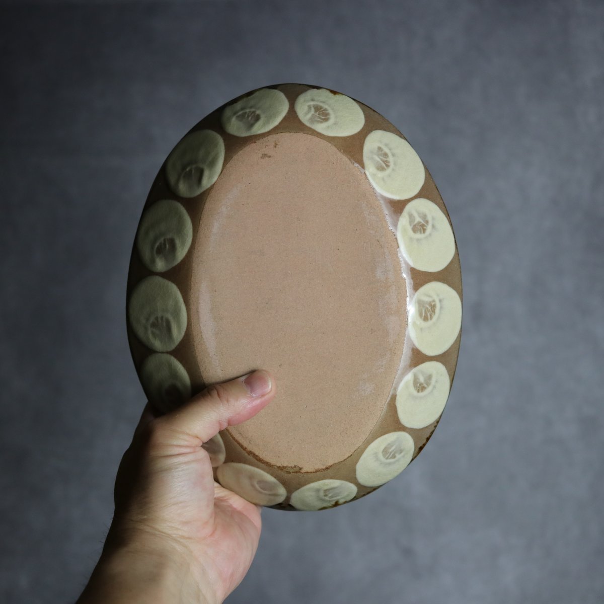 オーバル皿3 三彩丸紋 やちむん 陶器 エドメ陶房:7201002 | MADE IN OKI