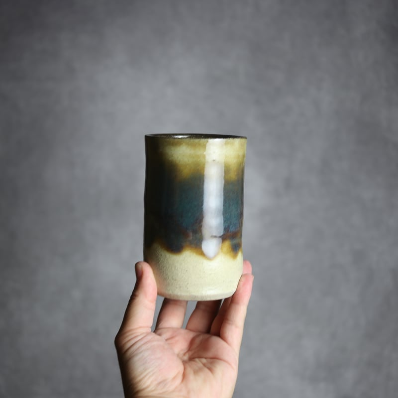 4寸筒1 緑釉 掛釉 やちむん 陶器 北窯 松田共司工房:7004049 | MADE IN