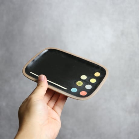 長角皿 小 パレット やちむん 陶器 一翠窯:7021001