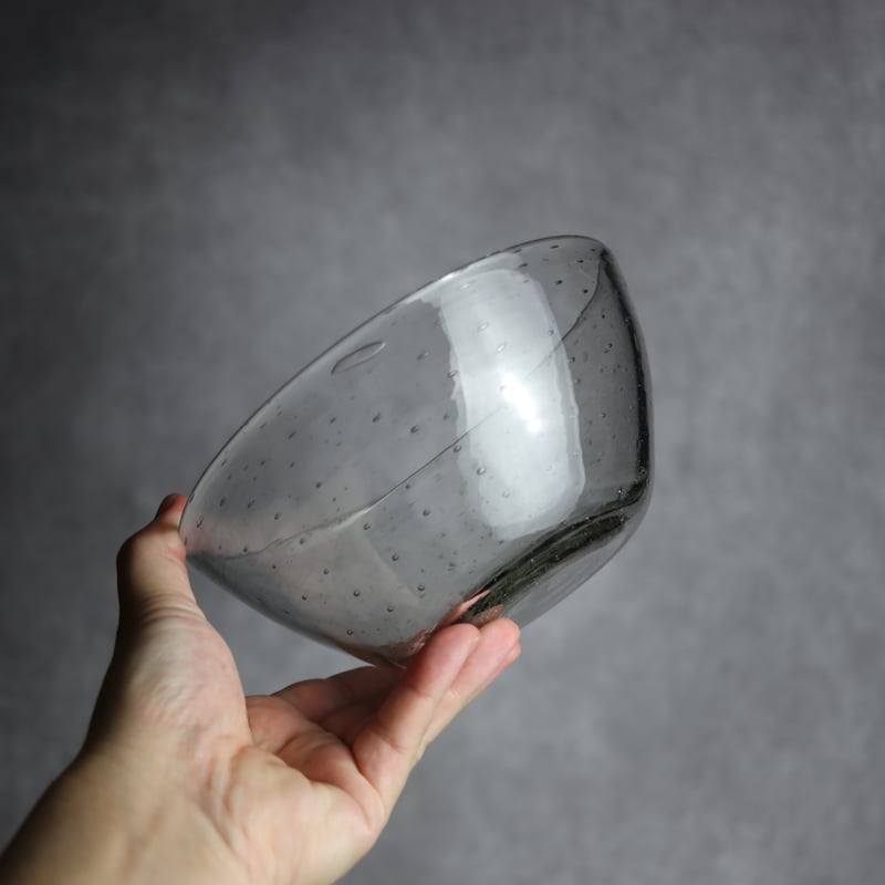 琉球ガラス 硝子 気泡 ガラス ボウル 深鉢 気泡ボウル小 クリア 琉球ガラス ガラス工房 清天:7102005 | MADE IN