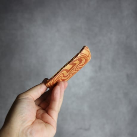 豆皿長1 赤 練り込み やちむん 陶器 南蛮焼知念窯 :7209001