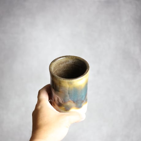 4寸筒1 緑釉 掛釉 やちむん 陶器 北窯 松田共司工房:7004049