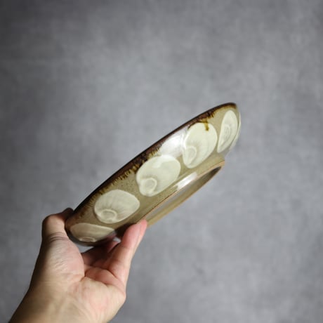 7寸皿1 三彩ドット紋 やちむん 陶器 エドメ陶房:7201005
