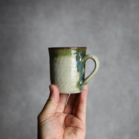 マグカップ2 緑釉 飛鉋 やちむん 陶器 榮一工房:7013086