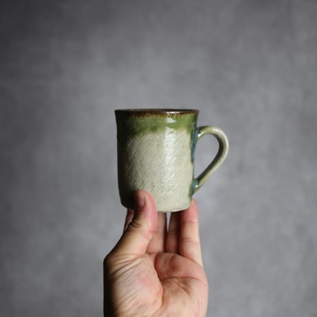 マグカップ2 緑釉 飛鉋 やちむん 陶器 榮一工房:7013086