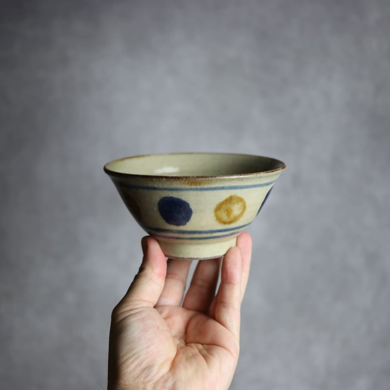4寸マカイS1 飴 呉須釉 点打 やちむん 陶器 北窯 松田米司工房:7003010