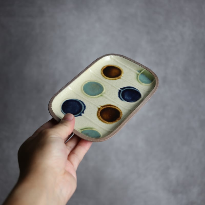 長角皿 小 バルーン やちむん 陶器 一翠窯:7021001 | MADE IN OKINAW