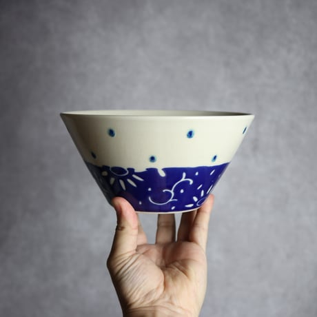 どんぶり 呉須釉 唐草 やちむん 陶器 高江洲陶磁器:7205012