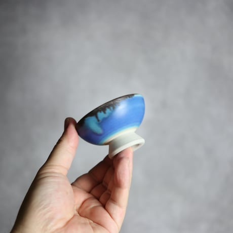 ぐい呑S1 黒 ペルシャ釉 やちむん 陶器 拓美窯:7203028