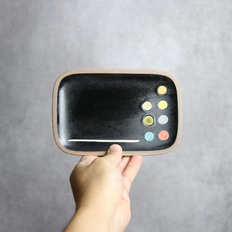 長角皿 小 パレット やちむん 陶器 一翠窯:7021001