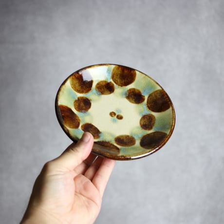 5寸皿3 三彩紋 やちむん 陶器 エドメ陶房:7201012