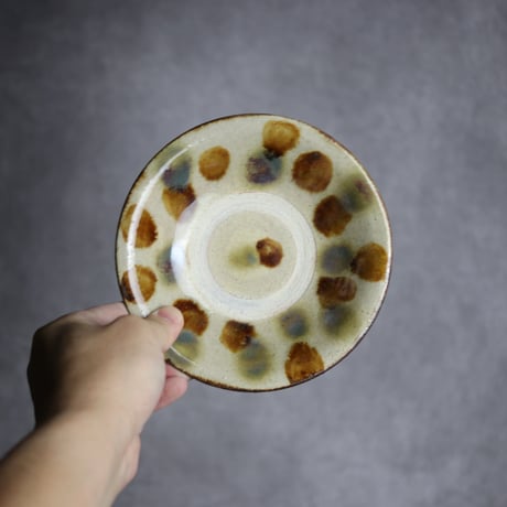 5寸皿1S 三彩 点打 やちむん 陶器 北窯 松田共司工房:7004006