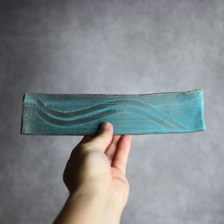 細長板皿S3 ペルシャ釉 やちむん 陶器 陶と厨子甕 ひ窯:7029043