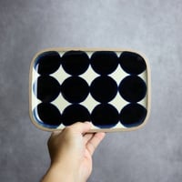 長角皿 中 呉須丸紋 やちむん 陶器 一翠窯:7021002