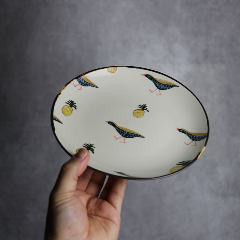 6寸皿B ヤンバルクイナパイン やちむん 陶器 アトリエクッチャネ