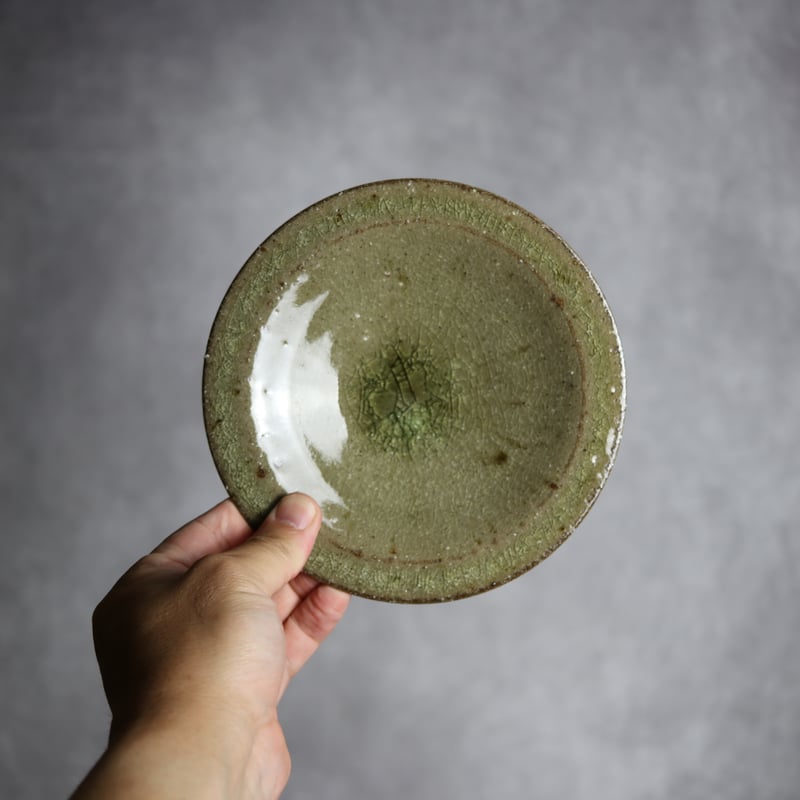 5寸リム皿2 灰釉 やちむん 陶器 仁陶器工房:7023016 | MADE IN OKINAWA