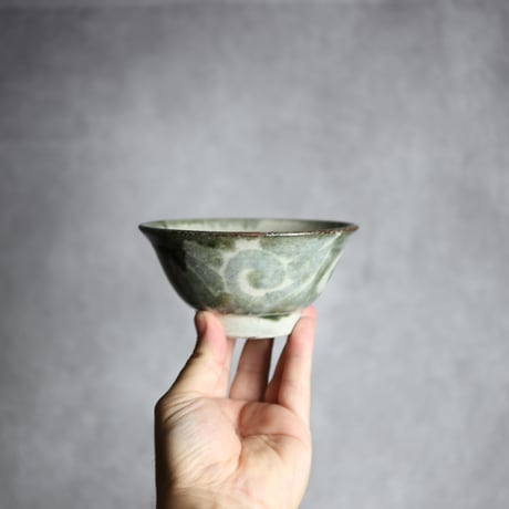 4寸マカイ4 黒呉須釉 唐草 やちむん 陶器 榮一工房:7013034