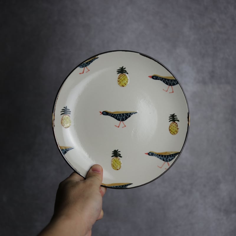 6寸皿B ヤンバルクイナパイン やちむん 陶器 アトリエクッチャネ