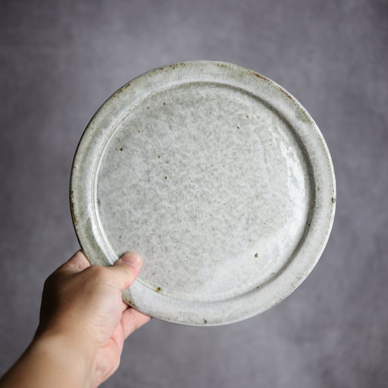 7寸リム平皿1 白 やちむん 陶器 森製陶所:7207003 | MADE IN OKINAWA