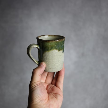 マグカップ2 緑釉 飛鉋 やちむん 陶器 榮一工房:7013086