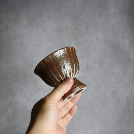 3寸 高杯鉢2 イッチン ライン やちむん 陶器 榮一工房:7013169