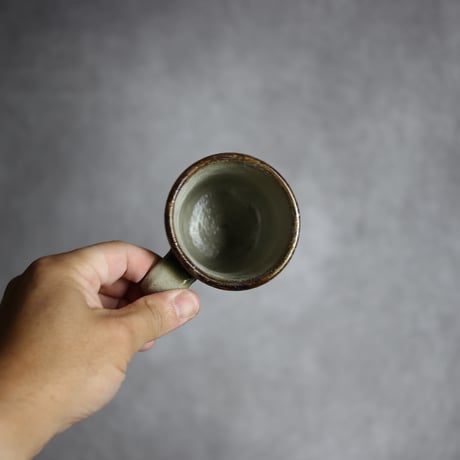 マグカップ2 緑釉 飛鉋 やちむん 陶器 榮一工房:7013086