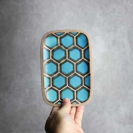 長角皿 小 カメ やちむん  陶器 一翠窯:7021001