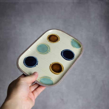 長角皿 中 バルーン やちむん 陶器 一翠窯:7021002