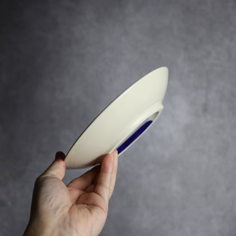 6寸皿 呉須釉 ストライプ やちむん 陶器 高江洲陶磁器:7205005
