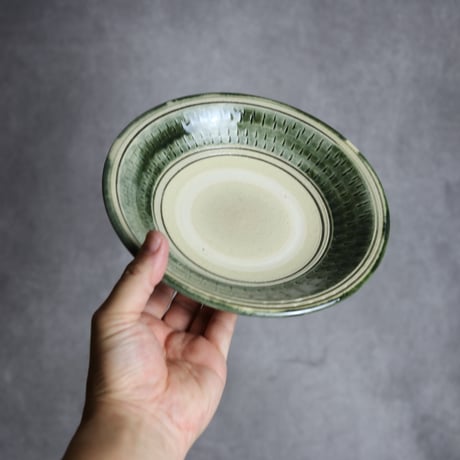 6寸皿1 呉須釉 飛鉋 やちむん 陶器 百草陶房 : 7032007