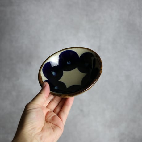 小鉢3 青丸紋 やちむん 陶器 エドメ陶房:7201001