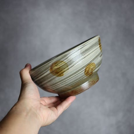 6寸鉢S4 飴釉 点打 刷毛目 やちむん 陶器 北窯 松田米司工房:7003036