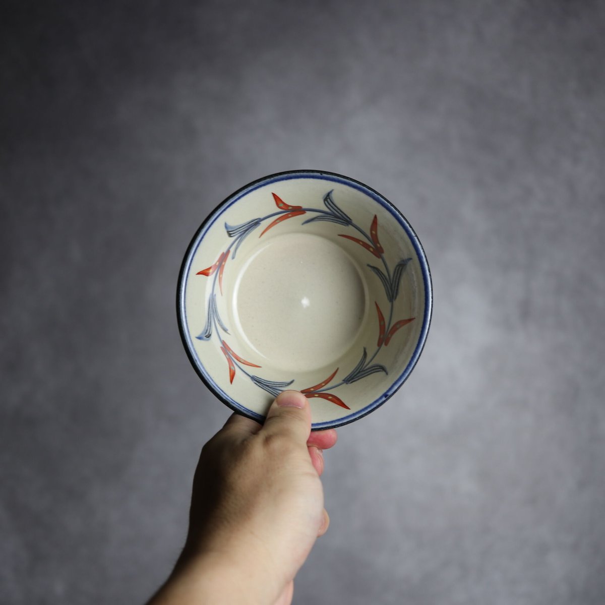 4寸鉢 赤絵ブーゲンビレア やちむん 陶器 陶眞窯:7001324 | MADE IN OKI