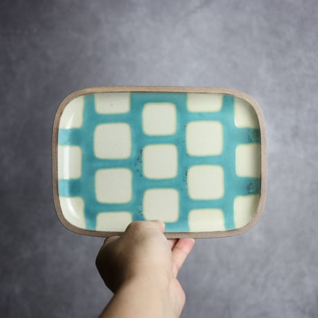 長角皿中 ソーダ やちむん 陶器 一翠窯:7021002