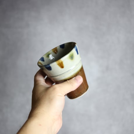 陶カップ2 三彩 点打 やちむん 陶器 茂生窯:7015147