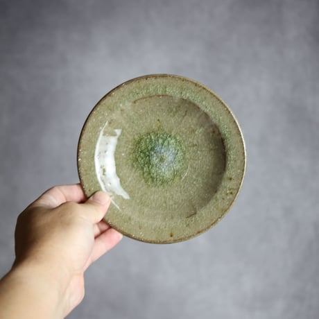 5寸リム皿S3 灰釉 やちむん 陶器 仁陶器工房:7023016