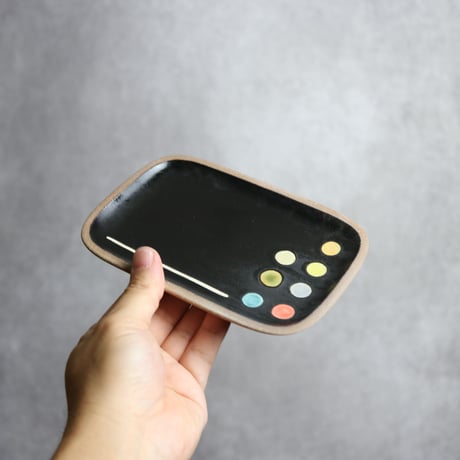 長角皿 小 パレット やちむん 陶器 一翠窯:7021001