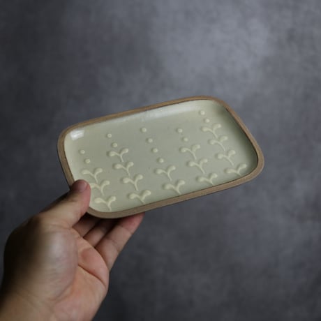 長角皿 小 ふたば やちむん 陶器 一翠窯:7021001