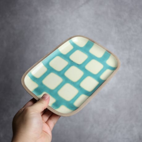 長角皿中 ソーダ やちむん 陶器 一翠窯:7021002
