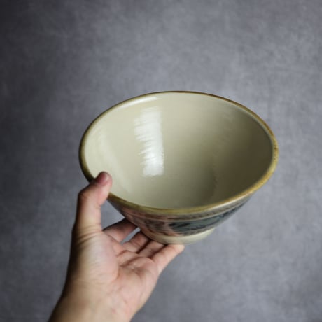 6寸マカイ 飛鉋 線彫唐草 やちむん 陶器 真南風工房:7011011