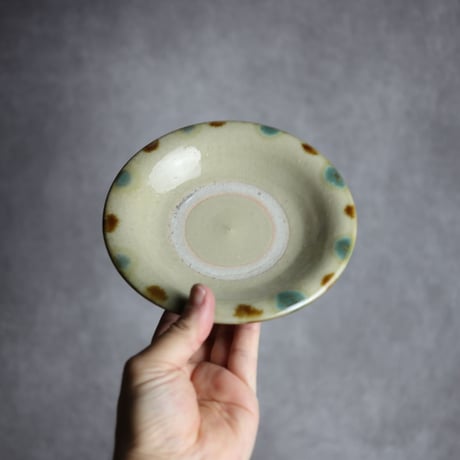 5寸皿S1 三彩 縁点打 やちむん 陶器 北窯 松田米司工房:7003004