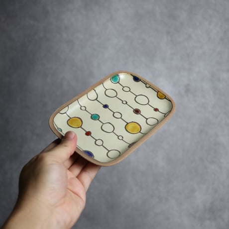 長角皿 小 赤絵 ボンボン やちむん 陶器 一翠窯:7021017