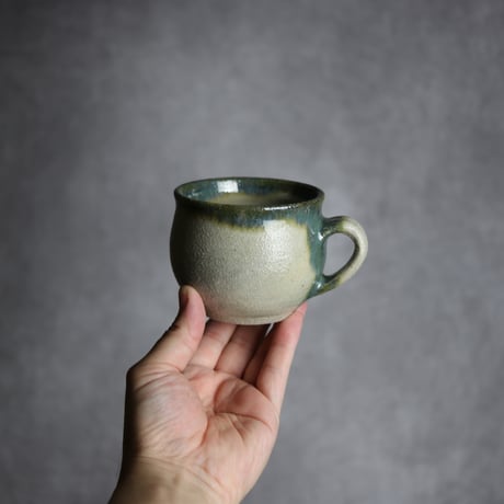 コーヒーカップ小1 緑釉 やちむん 陶器 榮一工房:7013086