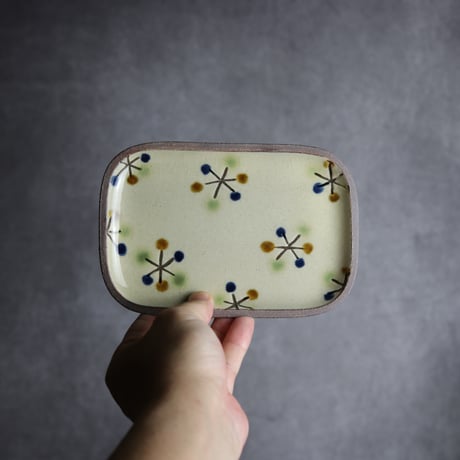長角皿 小 ランタナ やちむん 陶器 一翠窯:7021001