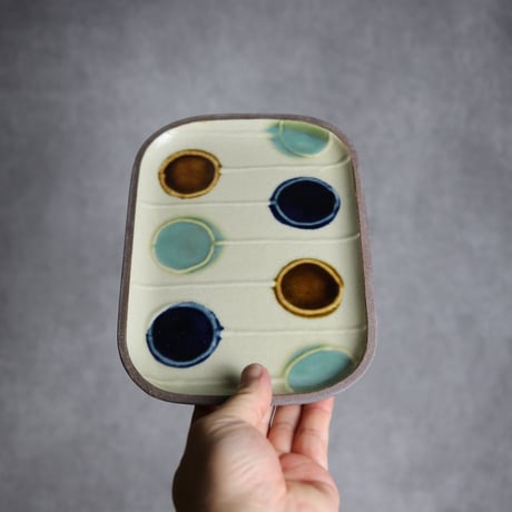 長角皿 中 バルーン やちむん 陶器 一翠窯:7021002