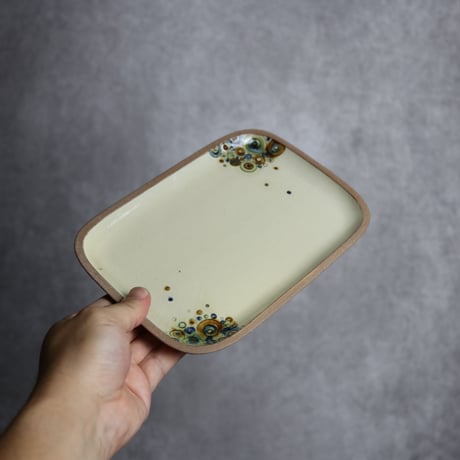 長角皿 中 シャボン やちむん 陶器 一翠窯:7021002