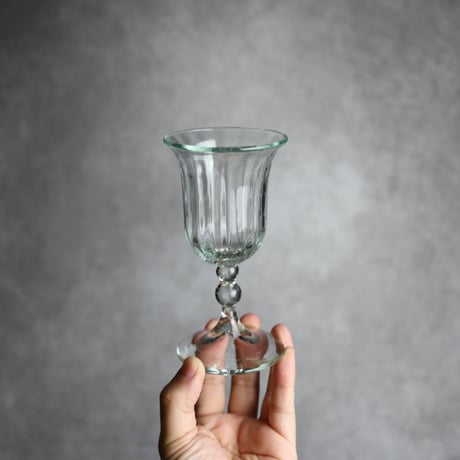 琉球ガラス 縦モールワイングラス クリア  工房glass32 : 7105001