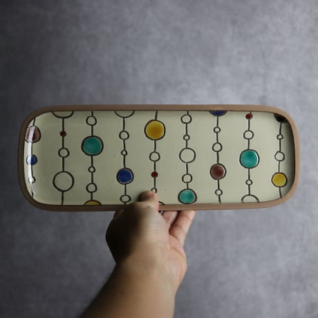 長角皿 長 赤絵 ボンボン やちむん 陶器 一翠窯:7021020