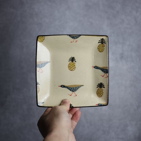 角皿C ヤンバルクイナパイン やちむん 陶器 アトリエクッチャネ:7026017