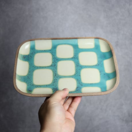 長角皿 大 ソーダ やちむん 陶器 一翠窯:7021003